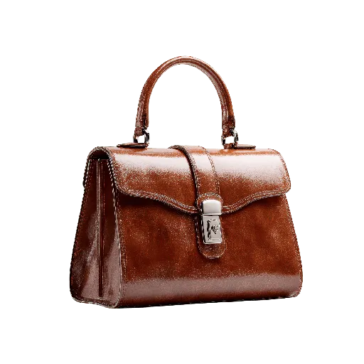 Cognac Structured Satchel